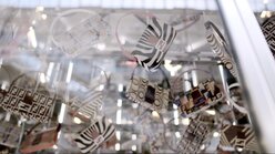 Handbags in Glass Showcase