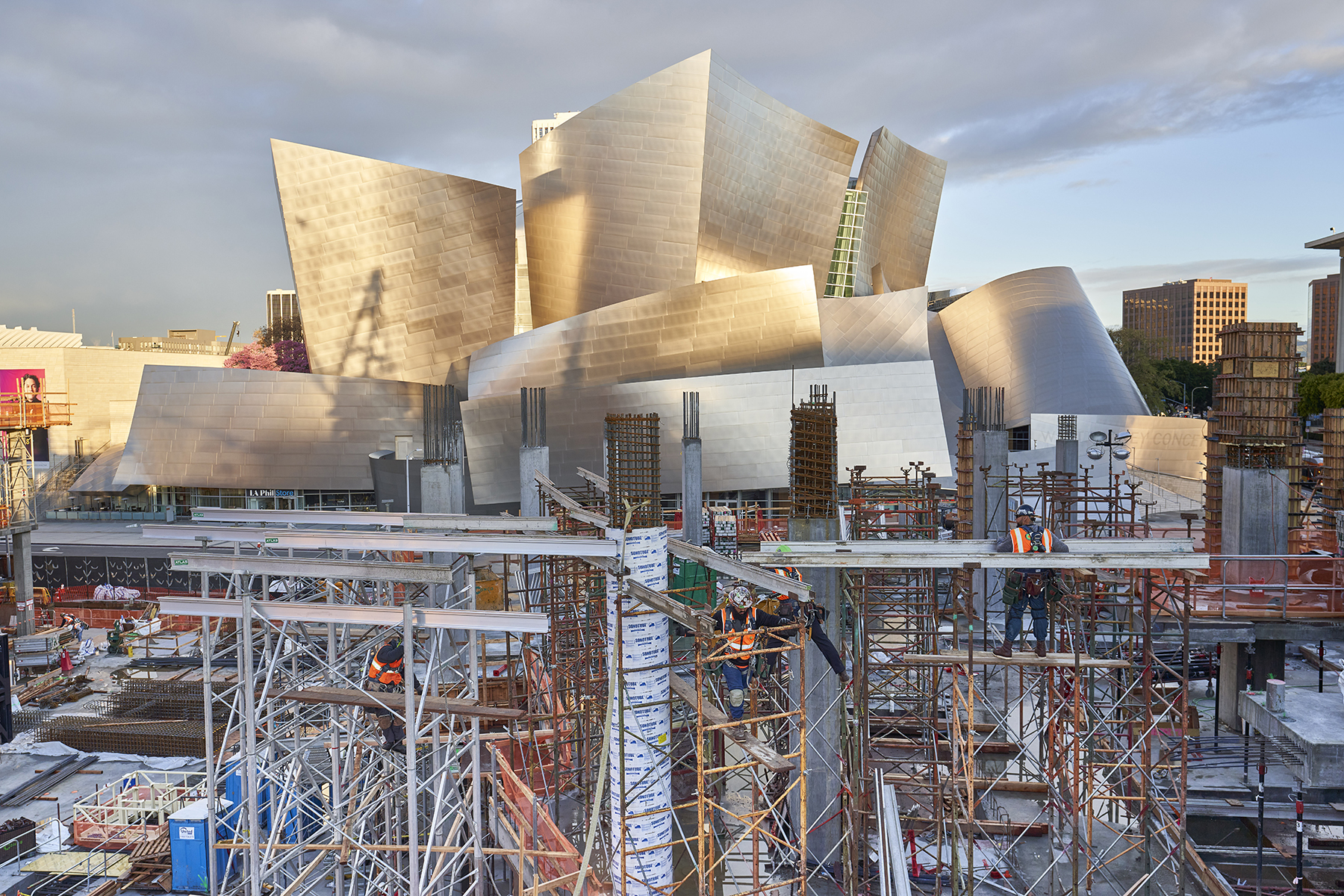 The Grand LA Construction Site, Disney Concert Hall in Background