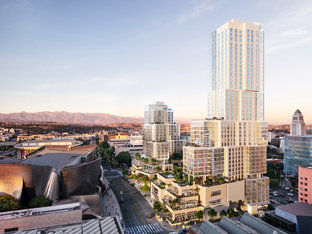 Image of DTLA, Walt Disney Concert Hall and The Grand LA in the Forefront of the Image