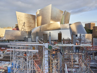 The Grand LA Construction Site, Disney Concert Hall in Background