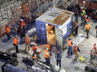 Construction Team Working on Development of The Grand